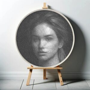 single face thread art.